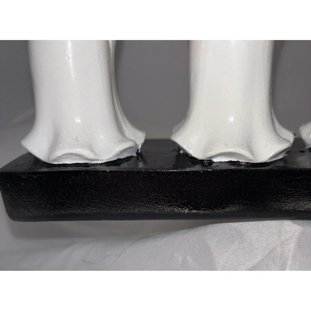 Hallow Home Tabletop 5 Ghosts & Pumpkins Halloween Taper Candlestick Holder
